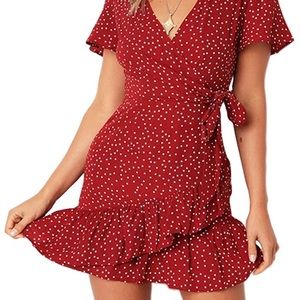 Red Dress with white polka dots. Size Medium. NWT